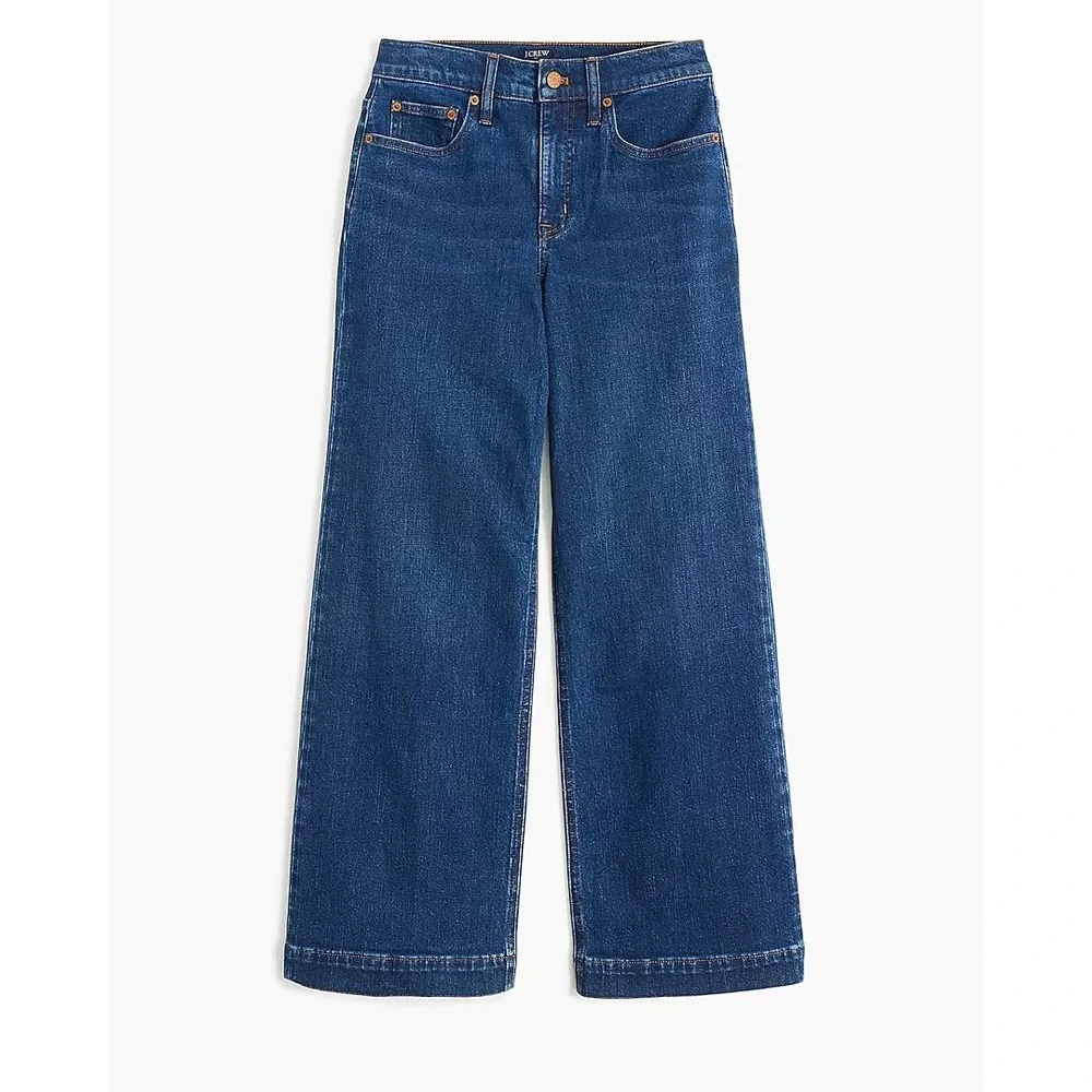 J. Crew Classic Wide-Leg Jean in All-Day Stretch Portside Azure Wash Size‎ 30